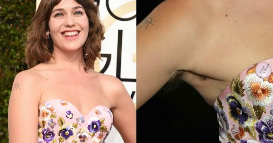 L’attrice Lola Kirk sfila sul tappeto con i peli sotto le ascelle